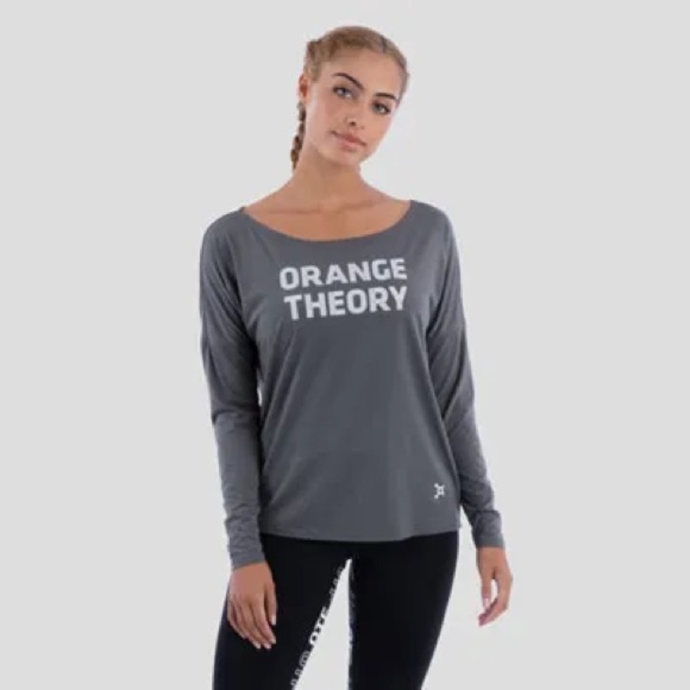 OTF Orangetheory Women's Charcoal Long Sleeve Tee Size XS